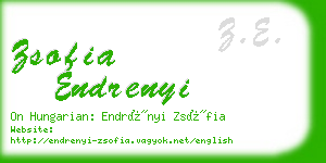 zsofia endrenyi business card